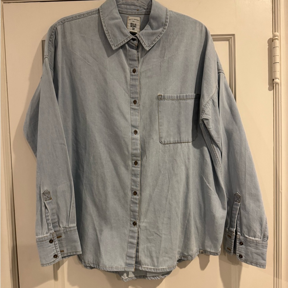 Billabong Light Blue Denim Button-Down Shirt